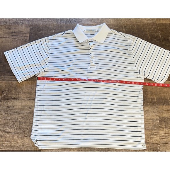 Peter Millar Striped Polo Short Sleeve Shirt  Medium Golf Athletic Men M Golfer - Picture 3 of 14